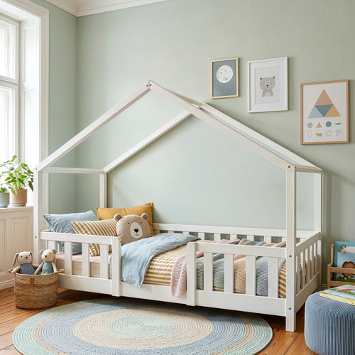 Kinderbed Treviolo met uitvalbeveiliging en matras [en.casa]