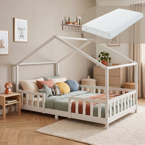 Kinderbed Treviolo met uitvalbeveiliging en matras [en.casa]