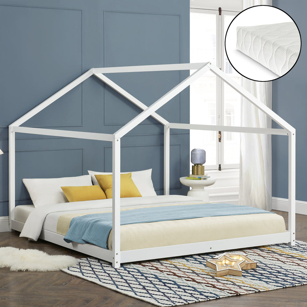 Kinderbed Cerro met koudschuimmatras Wit in verschillende maten [en.casa] - premiumXL