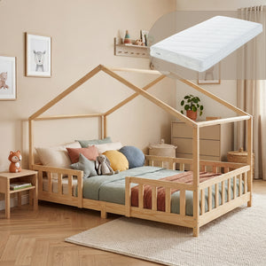 Kinderbed Treviolo met uitvalbeveiliging en matras [en.casa]