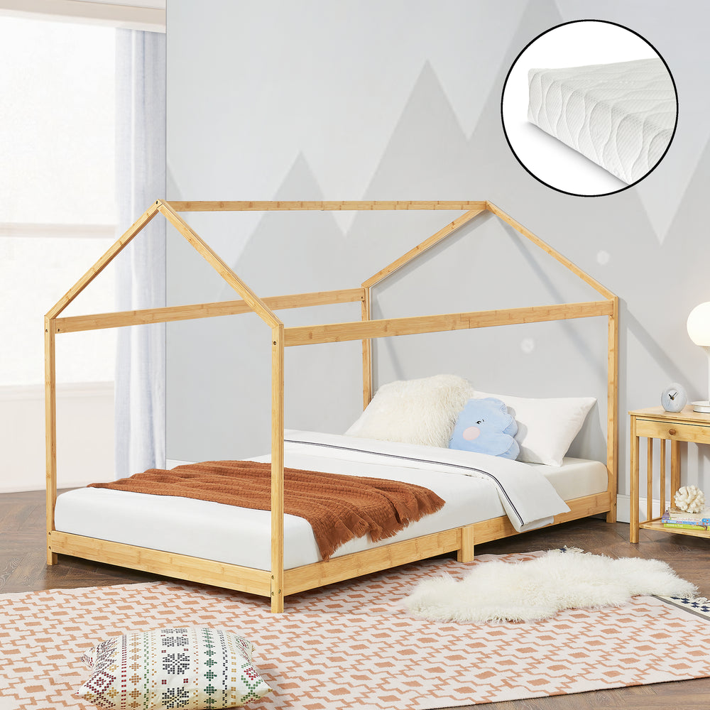 Kinderbed Vindafjord Bamboe in versch. maten + Matras [en.casa] - premiumXL