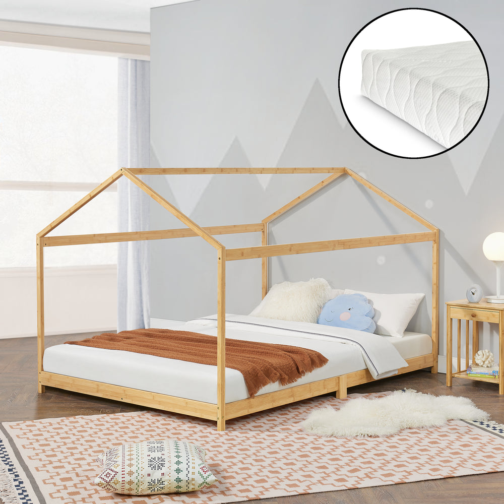 Kinderbed Vindafjord Bamboe in versch. maten + Matras [en.casa] - premiumXL