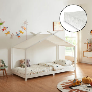 Kinderbed Brome huisbed met matras 90x200 cm [en.casa]