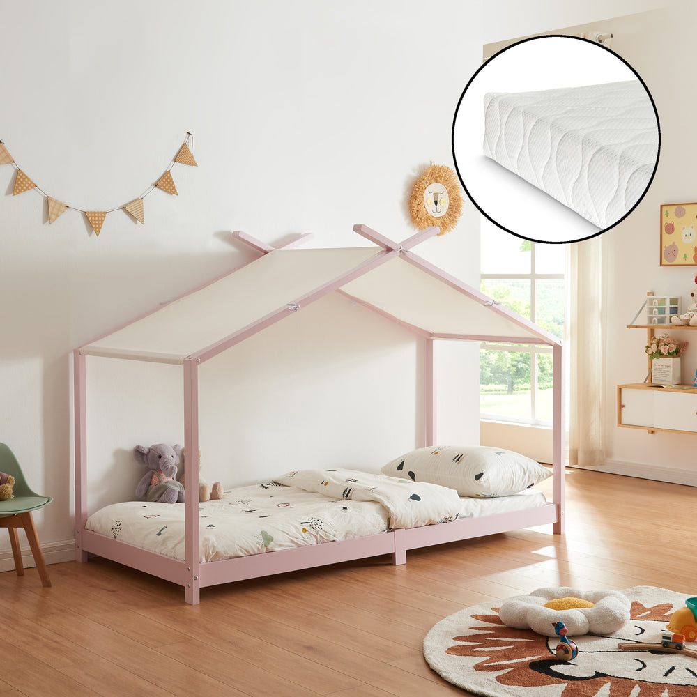 Kinderbed Brome huisbed met matras 90x200 cm [en.casa]