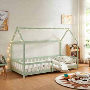Kinderbed Hesel huisbed met uitvalbeveiliging [en.casa]