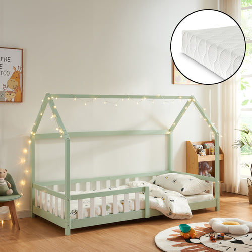Hausbett Hesel met matras en uitvalbeveiliging Wit [en.casa] - premiumXL