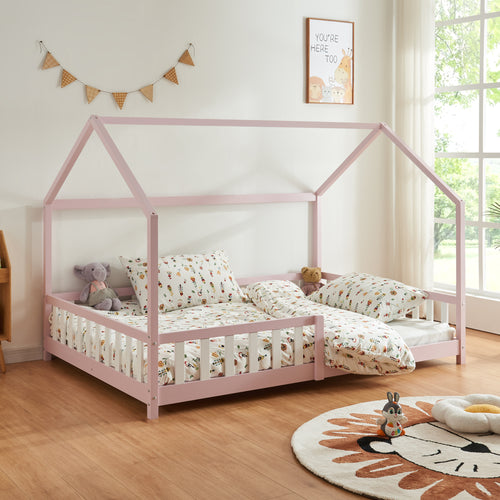 Kinderbed Hesel huisbed met uitvalbeveiliging [en.casa]