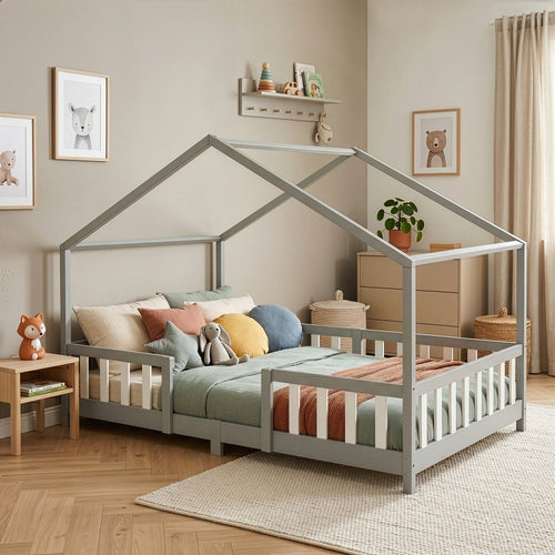 Kinderbed Treviolo met uitvalbeveiliging en matras [en.casa]