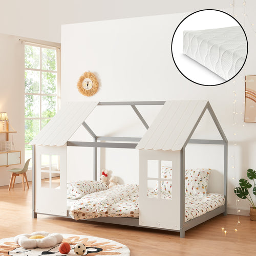 Halboffenes Kinderbett Tostedt met matras [en.casa] - premiumXL