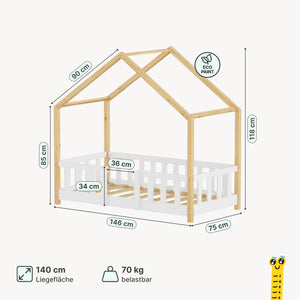 Kinderbed Treviolo huisbed [en.casa]