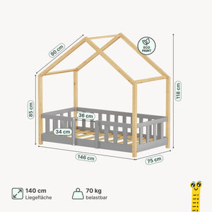 Kinderbed Treviolo huisbed [en.casa]