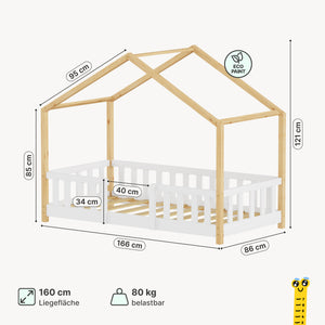 Kinderbed Treviolo huisbed [en.casa]