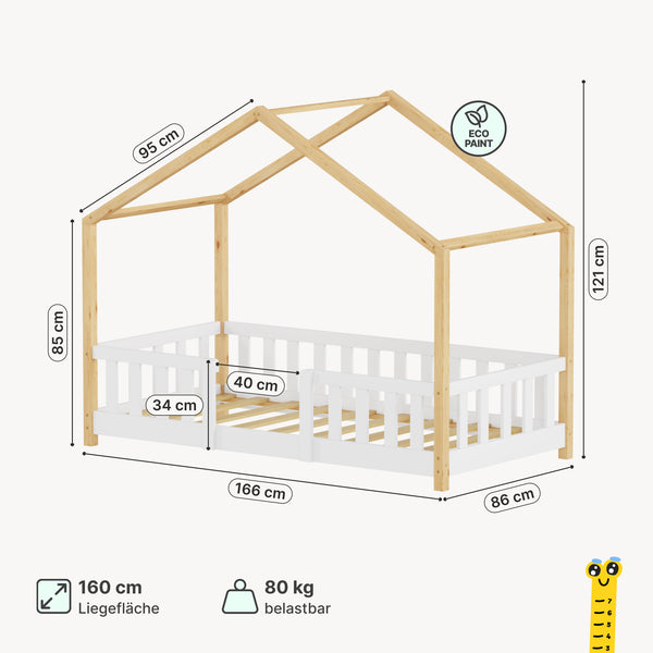 Kinderbed Treviolo huisbed [en.casa]