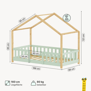 Kinderbed Treviolo huisbed [en.casa]