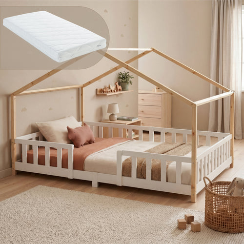 Kinderbed Treviolo met uitvalbeveiliging en matras [en.casa]