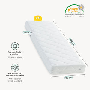 Huisbed Rila in Montessori-stijl met matras en valbeveiliging 90x200 cm [en.casa]