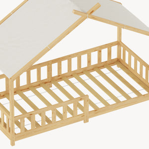 Huisbed Rila in Montessori-stijl met valbeveiliging 90x200 cm [en.casa]