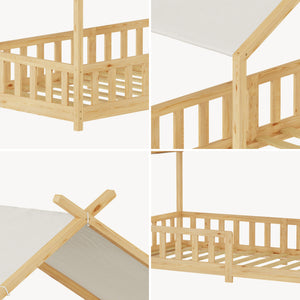 Huisbed Rila in Montessori-stijl met valbeveiliging 90x200 cm [en.casa]