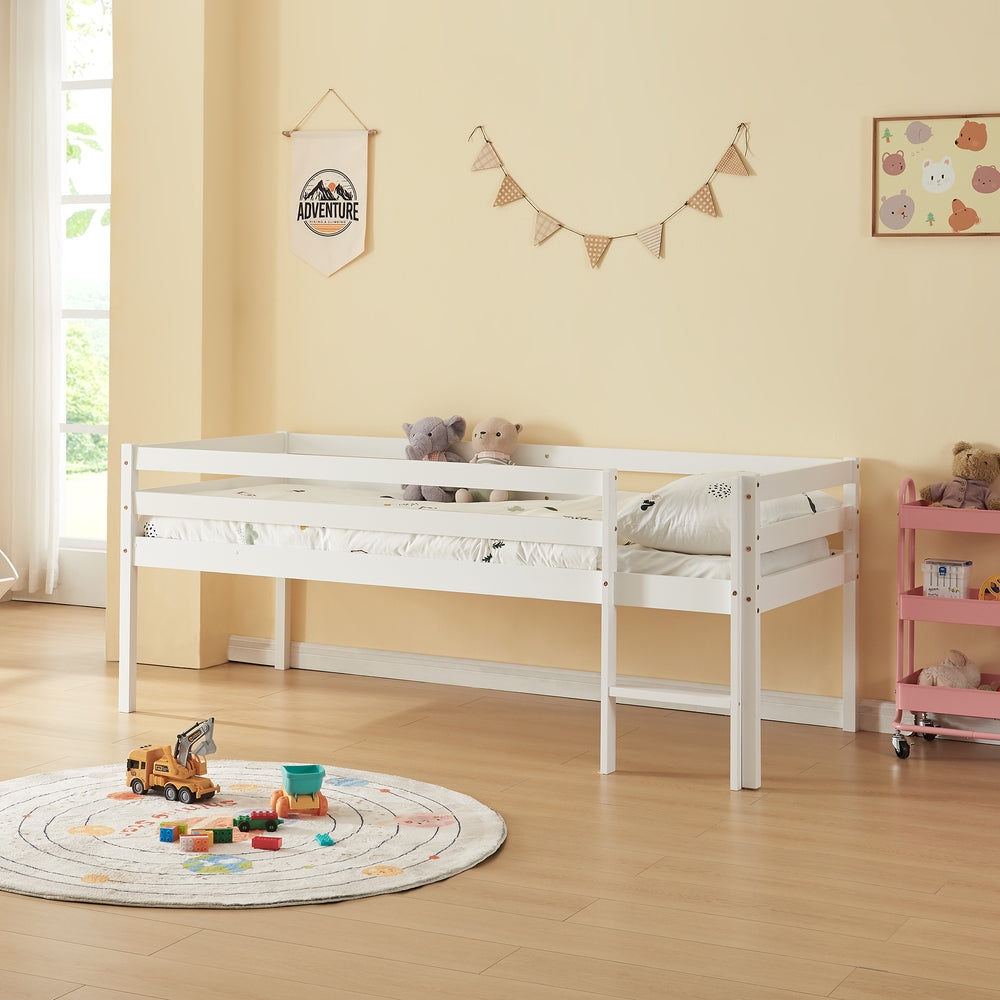 Kinderbed Siikalatva met bedbodem 90x200 cm wit [en.casa]