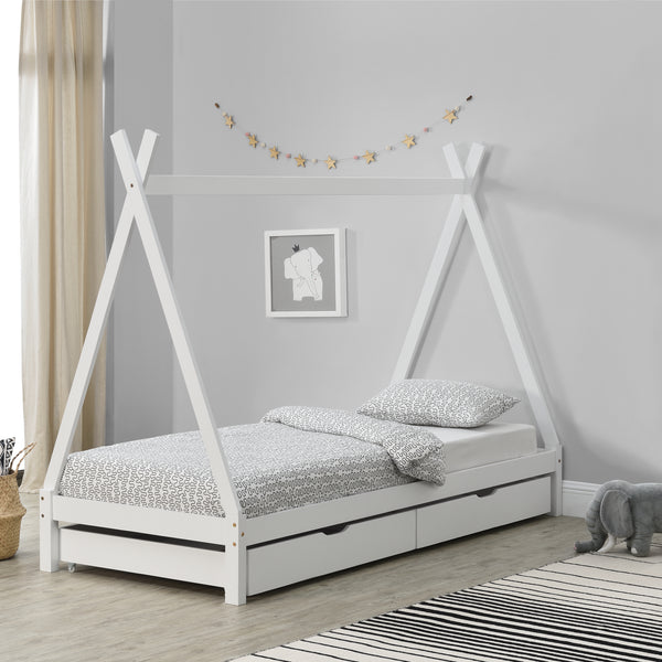 Kinderbed Tipi met bedlades 90x200 cm - 2 varianten