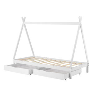 Kinderbed Tipi met bedlades 90x200 cm - 2 varianten