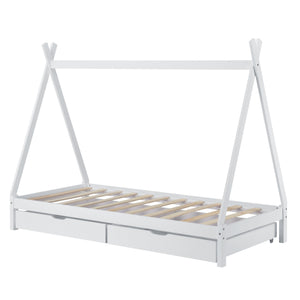 Kinderbed Tipi met bedlades 90x200 cm - 2 varianten