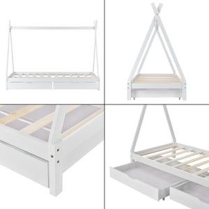 Kinderbed Tipi met bedlades 90x200 cm - 2 varianten
