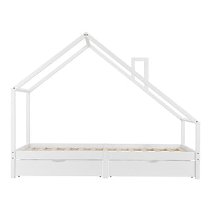[en.casa] Kinderbed Assling 90x200 cm met matras en 2 lades - 4 varianten