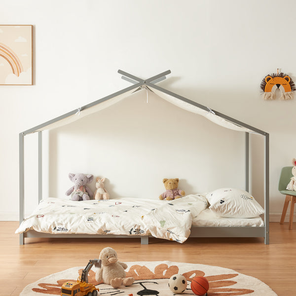 Kinderbed Brome huisbed met matras 90x200 cm [en.casa]