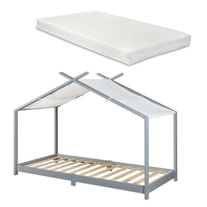 Kinderbed Brome huisbed met matras 90x200 cm [en.casa]
