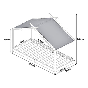 Kinderbed Brome huisbed met matras 90x200 cm [en.casa]