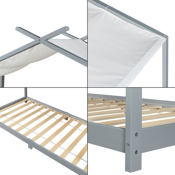 Kinderbed Brome huisbed met matras 90x200 cm [en.casa]