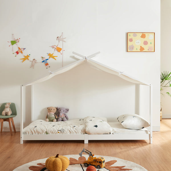Kinderbed Brome huisbed met matras 90x200 cm [en.casa]
