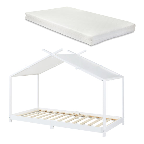 Kinderbed Brome huisbed met matras 90x200 cm [en.casa]