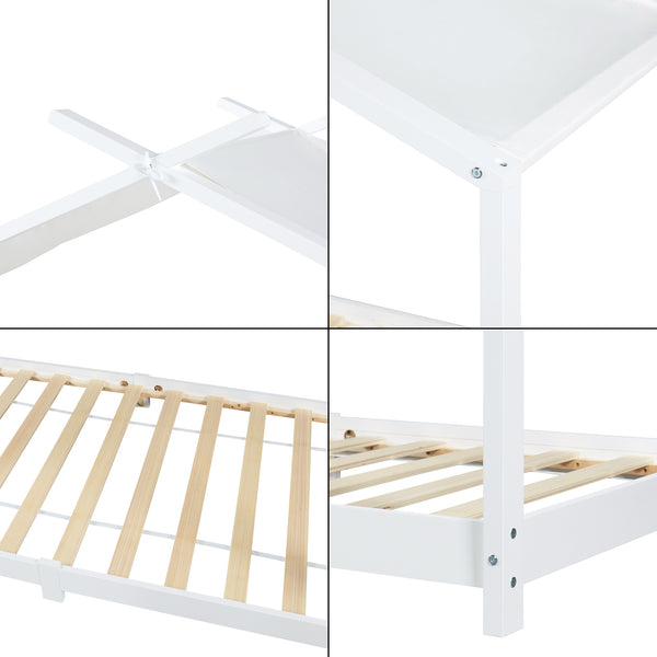 Kinderbed Brome huisbed met matras 90x200 cm [en.casa]