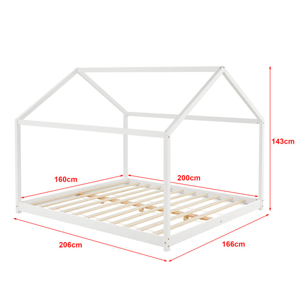 [en.casa] Kinderbed Cerro huisbed met lattenbodem wit - 4 varianten