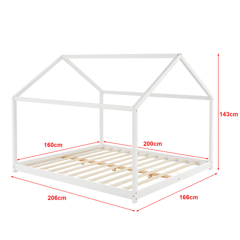 Maatschets [en.casa] Kinderbed Cerro huisbed met lattenbodem wit - 4 varianten