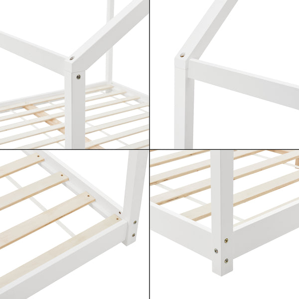 [en.casa] Kinderbed Cerro huisbed met lattenbodem wit - 4 varianten