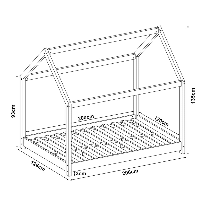 Maatschets [en.casa] [neu.haus] Kinderbed Cerro huisbed met matras en bedbodem - 8 varianten