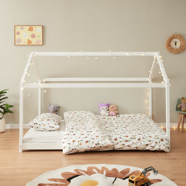 [en.casa] Kinderbed Cerro twijfelaar huisbed met matras - 4 varianten