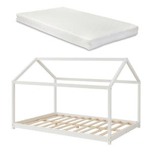 [en.casa] Kinderbed Cerro twijfelaar huisbed met matras - 4 varianten