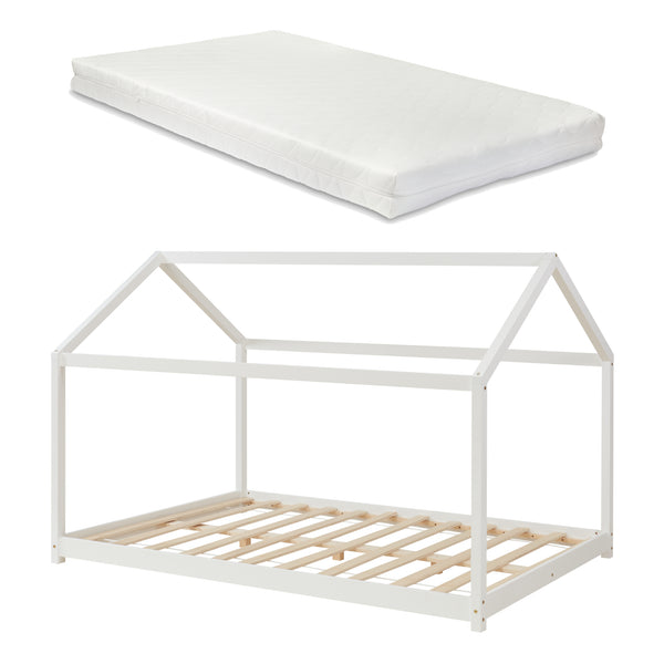 [en.casa] Kinderbed Cerro twijfelaar huisbed met matras - 4 varianten