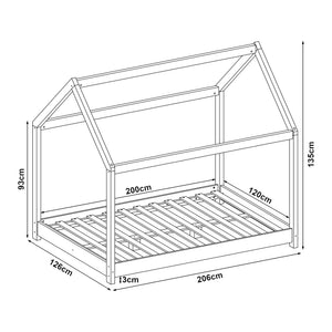 [en.casa] Kinderbed Cerro twijfelaar huisbed met matras - 4 varianten