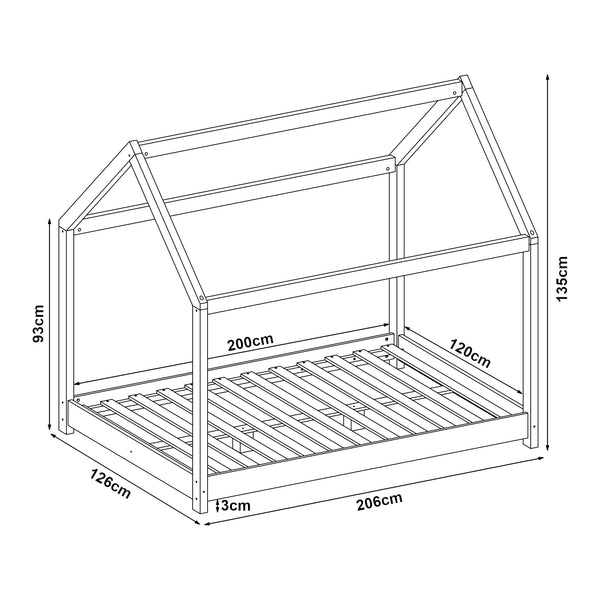 [en.casa] Kinderbed Cerro twijfelaar huisbed met matras - 4 varianten