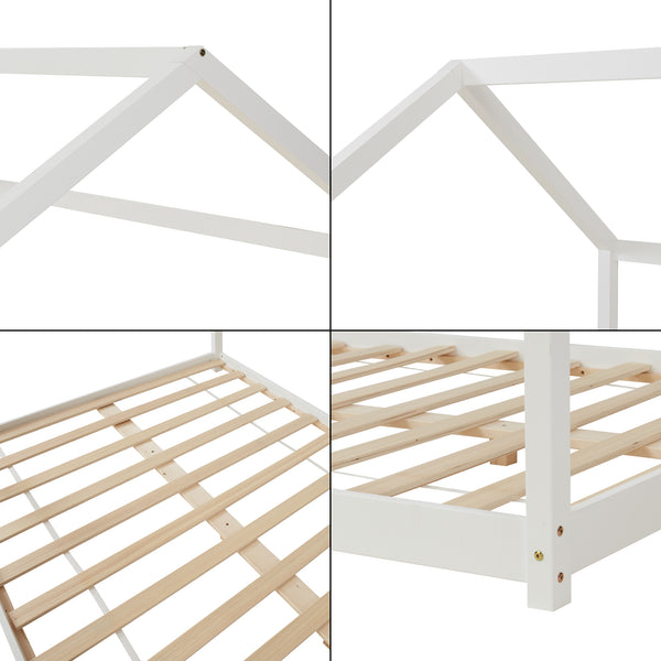[en.casa] Kinderbed Cerro twijfelaar huisbed met matras - 4 varianten