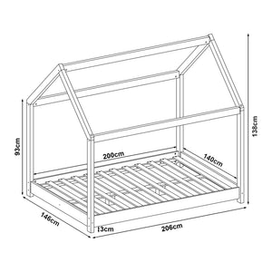 [en.casa] Kinderbed Cerro twijfelaar huisbed met matras - 4 varianten