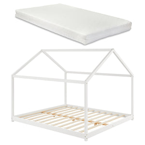 [en.casa] Kinderbed Cerro twijfelaar huisbed met matras - 4 varianten
