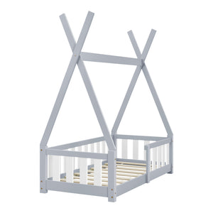 [en.casa] [neu.haus] Kinderbed Helsingborg Tipi met uitvalbeveiliging en matras 70x140 cm - 4 varianten