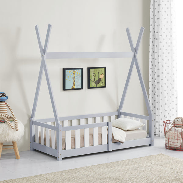 [en.casa] Kinderbed Tipi grenen met uitvalbeveiliging 70x140 cm - 4 varianten
