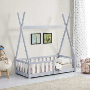 [en.casa] Kinderbed Tipi grenen met uitvalbeveiliging 70x140 cm - 4 varianten